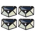 thumbnail image 1 of EeaseMX 4 luces solares para exteriores, 100 LED, superbrillantes, con sensor de movimiento, inalámbricas, impermeables, de seguridad, para puerta de entrada, patio, garaje, terraza y camino (negro), 1 of 7