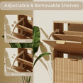 thumbnail image 7 of KIGOTY Narrow Shoe Storage Cabinet with 2 Flip Drawers,Fluted Freestanding Organizer with Adjutable Shelves for Entryway & Foyer Hallway，Oak, 7 of 7