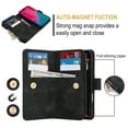 thumbnail image 6 of Allytechgroup Premium Wallet Phone Case for iPhone 16, Zipper Pocket Kickstand Crossbody Shoulder Strap Hand Wrist RFID Blocking Shockproof Protective Case for Women Men, Black, 6 of 8