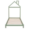 thumbnail image 4 of Twin Size Wood Platform Bed with House-shaped Headboard, Green, 4 of 11