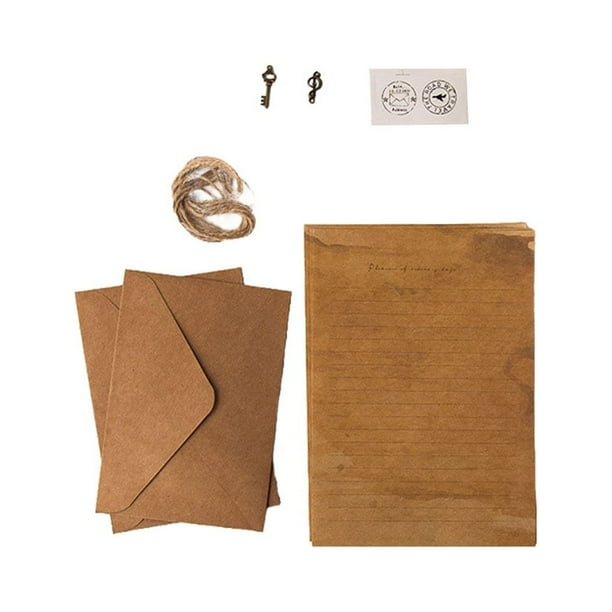 Seitruly Paquete de 12 sobres Kraft de superficie lisa, papel de carta exquisito, sobres hechos a mano, accesorios de estampado, suministros de papelería cartulina Tipo 2