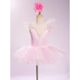 thumbnail image 3 of iiniim Robe Tutu de Danse Cygne Lac pour Filles Jupe Justaucorps Danseuse Costume Rose 110, 3 of 7