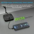 thumbnail image 3 of European Travel Plug Adapter, FOVAL EU UK US Power Strip with USB C and 4 USB Ports, 3 AC Outlets, Wall Mountable, 5ft Extension Cord, Compact for Travel, Cruise Ship, Home Office (Black), 3 of 9