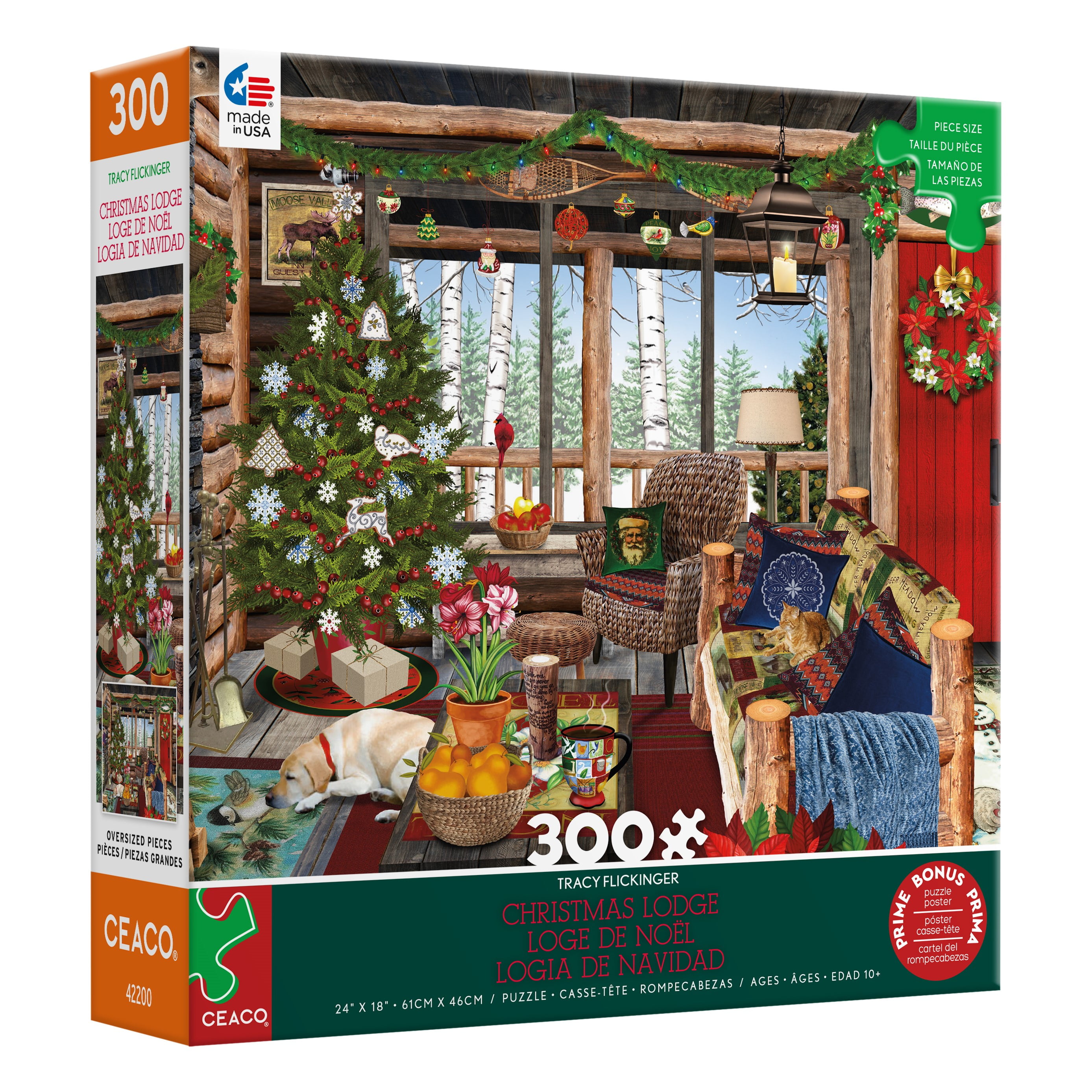 Ceaco Tracy Flickinger Christmas Lodge 300 Piece Interlocking