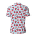 thumbnail image 4 of Rocae Strawberries for Men's Short Sleeve Polo Shirt, Quick Drying Performance Moisture Wicking Sports Men's Golf Shirt 4X-Large, 4 of 9