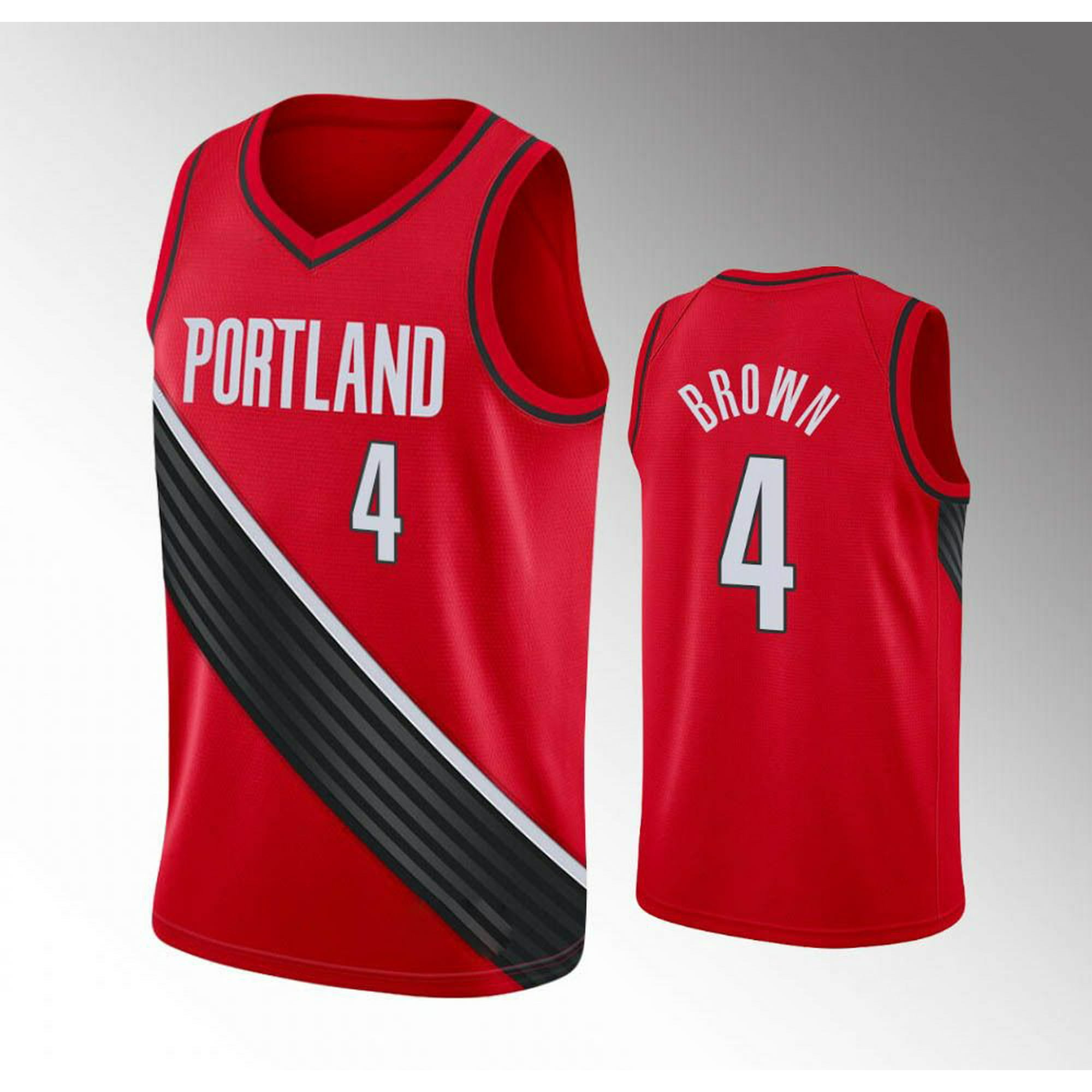 NBA_ Jersey Portland''Trail''Blazers''Men Damian Lillard C.J. McCollum Carmelo  Anthony Red Statement Custom Jersey 