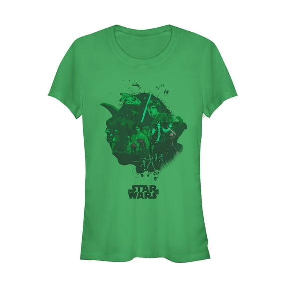 Junior's Star Wars Unifying Yoda Collage Graphic Tee Kelly Green Large