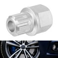 thumbnail image 3 of Mduoduo 1pc 54/9PT Chrome Steel Anti Theft Wheel Lock Lug Nut Screw Removal Silver Tone Key Accessories For A4 A6 20x30mm Car Accessories, 3 of 10
