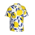 thumbnail image 2 of Bixox Men's Hawaiian Shirts Men's Tropical Lemon Print Short-Sleeve Shirt-Small, 2 of 8