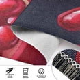thumbnail image 4 of Red Pomegranate on Black Bedroom Runner Rug 2'x 6' Non Slip Carpet Indoor Home Area Rug Living Room, 4 of 8