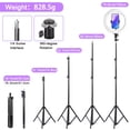 thumbnail image 2 of 10-inch Upgraded RGB Ring Light with Phone Mount & 63" Stand - Portable for Vlogging, Makeup, Live Streaming & Photography, with Desktop-level Dimming Control, 2 of 8