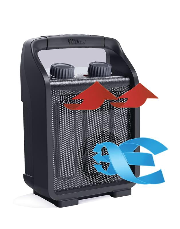 Hyper Tough 1500W Utility Space Heater, Fan-Forced Type, Indoor, Black, DQ1709