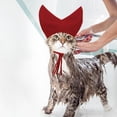 thumbnail image 5 of Adjustable Waterproof Pet Shower Cap for Cats Dogs, Reusable Bath Ear Cover with Straps, Grooming Accessory for Kitten Puppy Small Pets, Red, 5 of 5