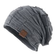 thumbnail image 2 of Naierhg Beanie Women Hat Solid Color Stretch Dome No Brim Windproof Autumn Winter Thickened Plush Lining Hat StreetwearGrey, 2 of 7