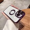 thumbnail image 2 of Compatible with iPhone 14 Pro Case Luxury Flexible Plating Cover Camera Lens Protection Shockproof Phone Case for Women Girl Men Design for iPhone 14 Pro 6.1 Inch (Purple), 2 of 10