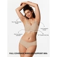 thumbnail image 5 of Sostén inalámbrico push up COCOMARTS con borde festoneado, nude, talla grande, 5 of 5