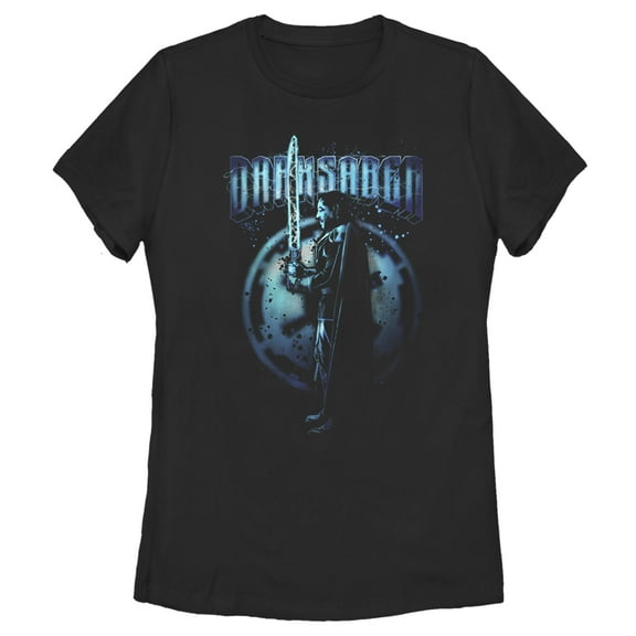 Women's Star Wars: The Mandalorian Wielding the Darksaber Graphic Tee Black Medium
