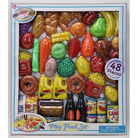 Toy Set Menu Tasty Treats Play Food Set Play Food 48Piece Assortment Toy, Brown ...