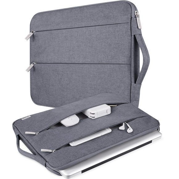 V Voova Étui de Transport pour Ordinateur Portable 15,6 16 Pouces, Housse Mince pour Ordinateur Compatible avec MacBook Pro 15/16, Dell xps 15, 15-16 Pouces HP Dell Asus Acer Ordinateur Portable, Gris