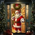 thumbnail image 4 of Christmas Door Cover Santa Claus Decor Polyester Holiday Party Decoration for Front Door Indoor Wall Festive Home Decorations Merry Xmas Gift, 4 of 6