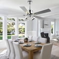 thumbnail image 3 of Bella Depot 52" Modern Silver Ceiling Fan 6-Speed Reversible with Light and Remote Control, 3 of 12