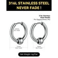 thumbnail image 7 of ChainsHouse Silver Bead Hoop Earrings for Men Women Stainless Steel Hypoallergenic Punk Huggie Hoops Earring Jewelry Birthday Christmas Valentine's Gift, 7 of 7