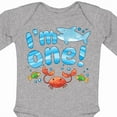 thumbnail image 4 of Inktastic I'm One First Birthday Shark and Crab Boys or Girls Long Sleeve Baby Bodysuit, 4 of 5