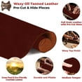 thumbnail image 3 of European Leather Work Oil Tanned Leather 5-6 OZ 2-2.4mm Pre-Cut Size: 6"x12"  Burgundy Color  Full Grain Cowhide Handmade Waxy Finish Leather for DIY, Crafts, Sheaths, Sewing, Workshop, 3 of 8