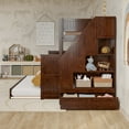 thumbnail image 4 of Dover Twin over Full Wood Staircase Bunk Bed with Drawer & Trundle in Walnut, 4 of 10