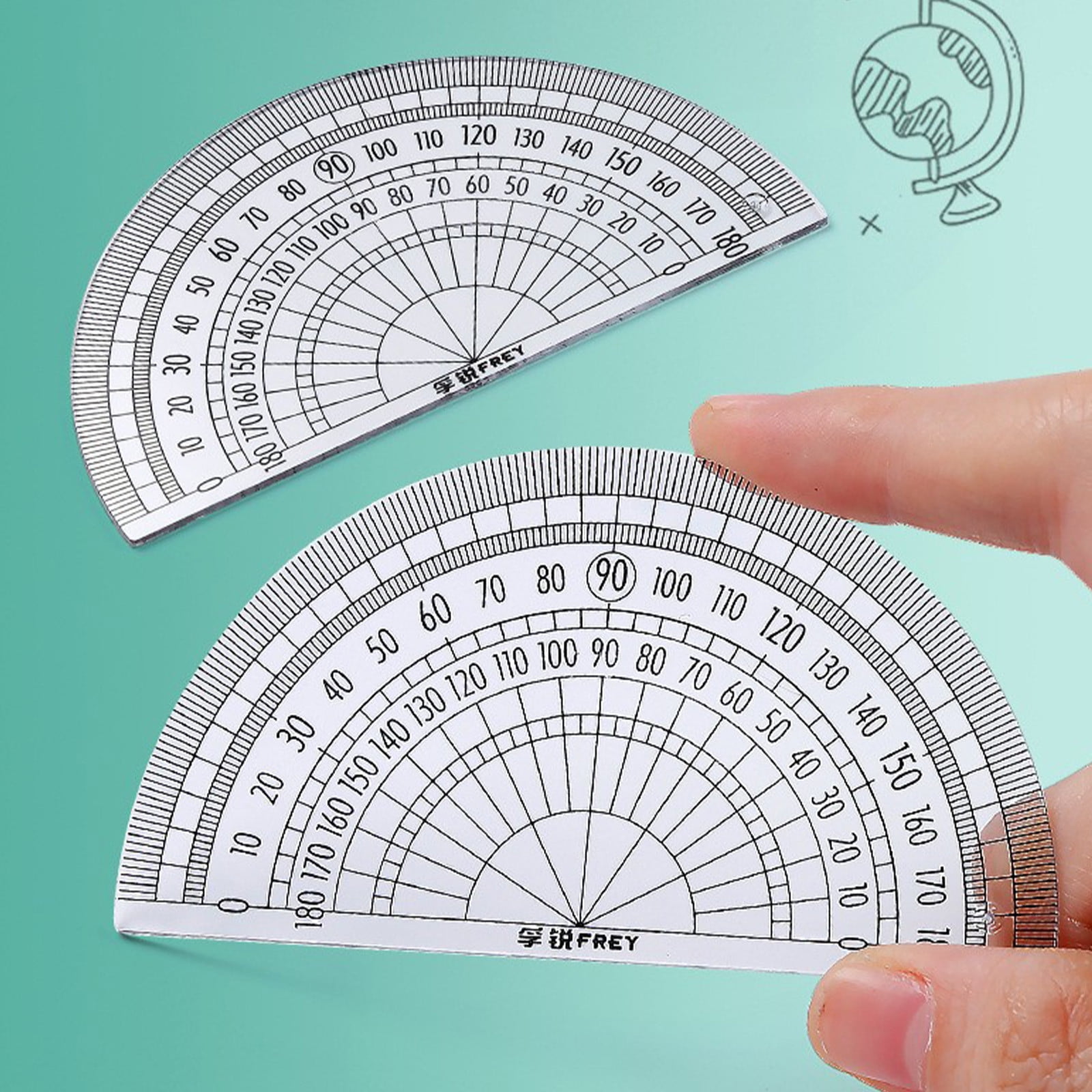 Math Geometry Kit 7Pcs Student Supplies Set, Geometry Compass Sets, with Shatterproof Storage Box Including Ruler, Protractor, Eraser, Lead Leads, Pencils for Drawing (Purple)