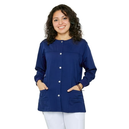 

Women s Snap Jacket Warm Up Uniform Scrub