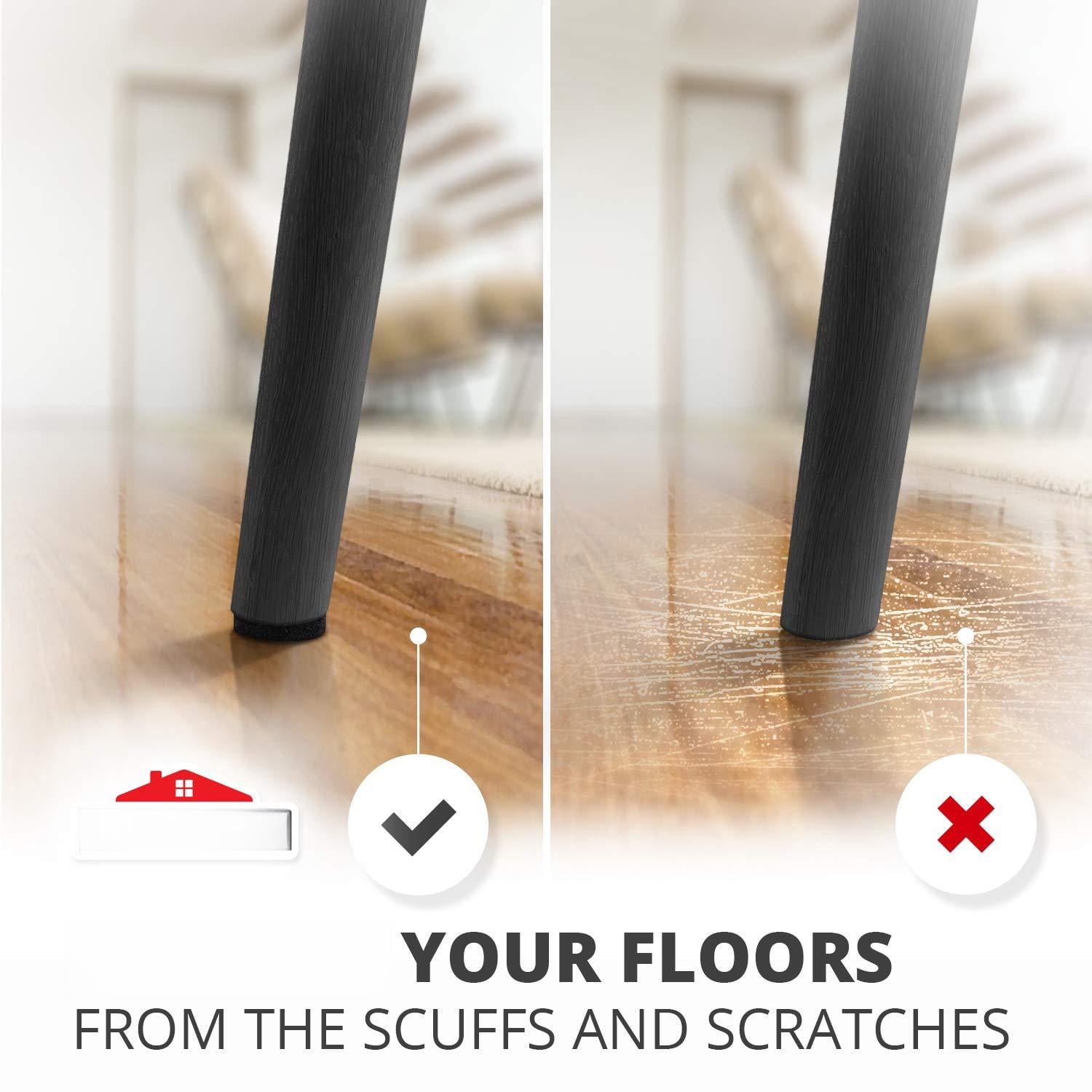 Felt Furniture Pads  - 48 1" Floor Protectors Feet Wood Floors Annoying Noise & Protect Your Hard Surfaces! (black)
