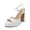 WHITE, variant on Platform Heels for Women, Square Toe Chunky High Heels Ankle Strap Sandals for Wedding Party Formal Event