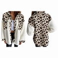 thumbnail image 3 of Women'S Flannel Button Down Fleece Jacket Fall Fuzzy Lapel Long Sleeves Plaid Blouse Jacket Winter Light Coats Cow Color S, 3 of 6