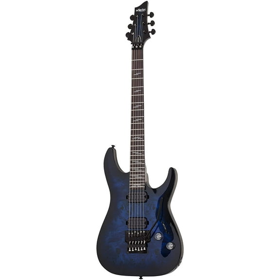 Schecter Omen Elite-6 FR Series Electric Guitar - See Thru Blue Burst