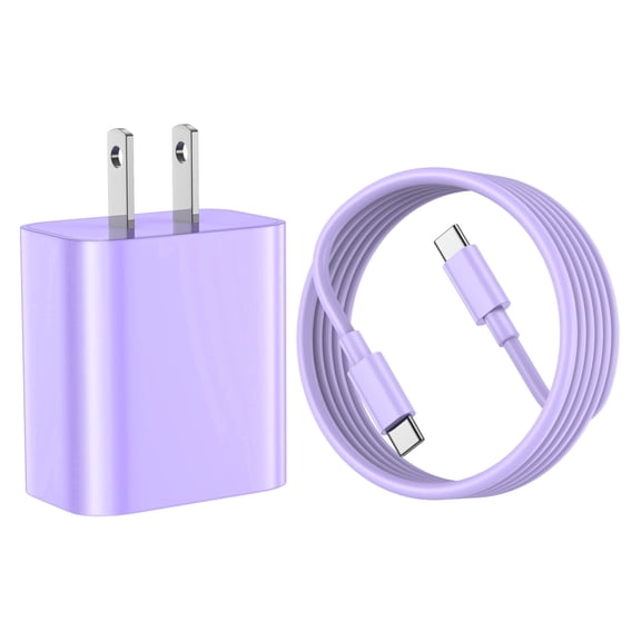 iPhone 17 16 15 Charger USB C Charge, [MFi Certified] 20W PD Fast Type C Charger Block with 6FT USB C Cable Compatible with iPhone 17/16/15, iPad, Galaxy, Android Purple
