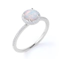 thumbnail image 7 of JeenMata Vintage 1.75 ct Round Cut Opal and Moissanite Halo Engagement Ring in 18k White Gold over Silver, 7 of 7