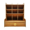 thumbnail image 1 of Wood Pen Holder Drawer Large Capacity Stationery Box Organizer Boxes Multifunction Container for School Office Supplies, 1 of 7