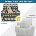 thumbnail image 5 of Renewold Western American Tribal Extra Large Recliner Cover Soft Thick Sofa Protector 4 Pieces Reclining Sofa Slipcover Recliner Seat Cover with Elastic Bottom and Side Pocket, Teal Red, 5 of 8