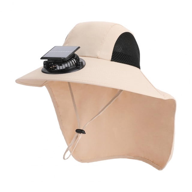 Naiovety Sombrero solar para actividades al aire libre con repelente al agua, sombrero de pesca, sombrero de pescador, sombrero para el sol con Escalada Beige