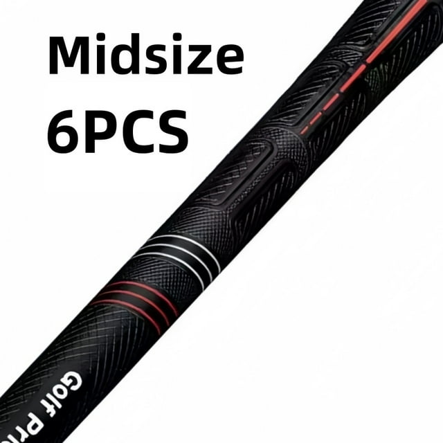 13pcs CP2 Pro Golf Grips | Anti-Slip Rubber Wrap, Standard/Midsize/Jumbo, Black with Red Stripes | US Warehouse, Fast Free Shipp 6PCS Red Midsize