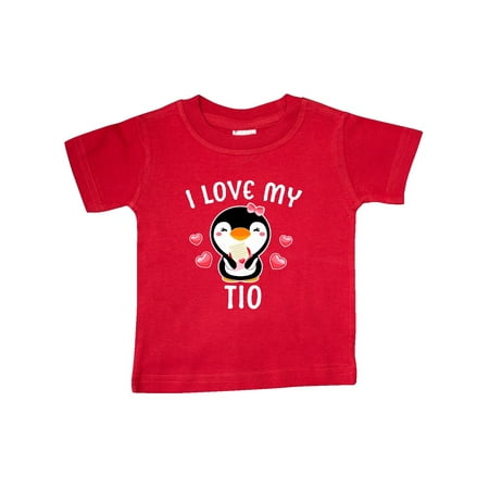 

Inktastic I Love My Tio with Cute Penguin and Hearts Gift Baby Girl T-Shirt