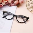 thumbnail image 5 of 4 Pairs of Women Cat Eyes Black Reading Glasses Ladies Readers Spring Hinge Butterfly Trendy Plastic HD Diamond Presbyopia Glasses +3.00, 5 of 5