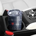thumbnail image 5 of 20oz Insulated Tumbler, Travel Coffee Tumbler with Lid, Cup Holder Friendly Travel Coffee Mug, Stainless Steel Thermos, 20 Oz Tumbler, Reusable Insulated Coffee Mug with Lid ( Love Heart ), 5 of 7