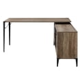 thumbnail image 2 of Rustic Oak L-Shape Writing Desk | Ideal for Home Work | Durable Metal & Synthetic Wood | Use Sliding Doors for Storage, 2 of 3