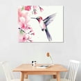 thumbnail image 2 of Chilfamy Canvas Wall Art Picture 20x16in for Living Room Bedroom A Hummingbird On A Cherry Blossom Wall Art Poster 20x16in, 2 of 3