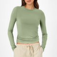 thumbnail image 2 of Chemises à Manches Longues pour Femmes 2026 Printemps Tendance Y2k T-Shirt Court Col Rond Ajusté, 2 of 2