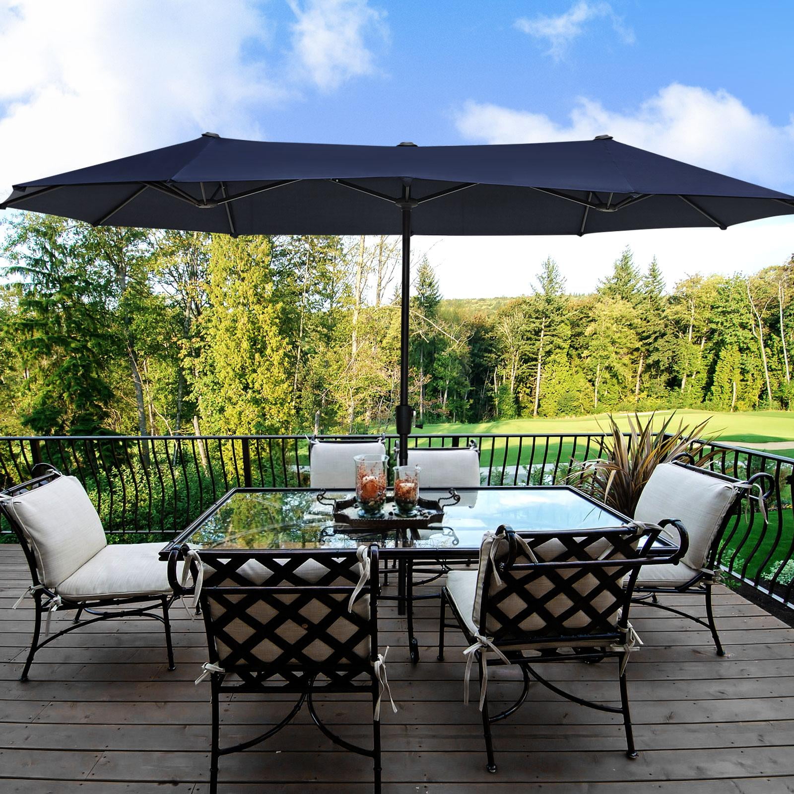 Outdoor Table Umbrella Solution-D Sun Shade 10x6.5ft Rectangle Patio Umbrella 