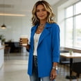 thumbnail image 6 of cocolona Blazers for Women Open Front Lapel Long Sleeve Suit Jacket Solid Color Loose Casual Coat, 6 of 7