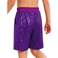 thumbnail image 5 of TSSOE Unisex Girls Boys Gymnastics Shorts Athletic Dance Bottoms Hip Hop Jazz Competition Booty Boy-Cut Shorts Purple 8, 5 of 6